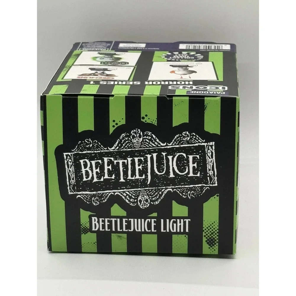 PALADONE BEETLEJUICE LED LAMP HORROR SERIES‎ 003 LIGHT GREEN WHITE NEW STRIPED